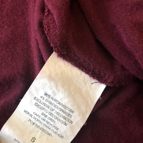 Rewind Top Maroon Small open shoulder - Picture 6 of 8